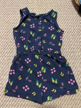 Girls 3T Joe Fresh Navy Blue Fruit Print  Sleeveless Romper